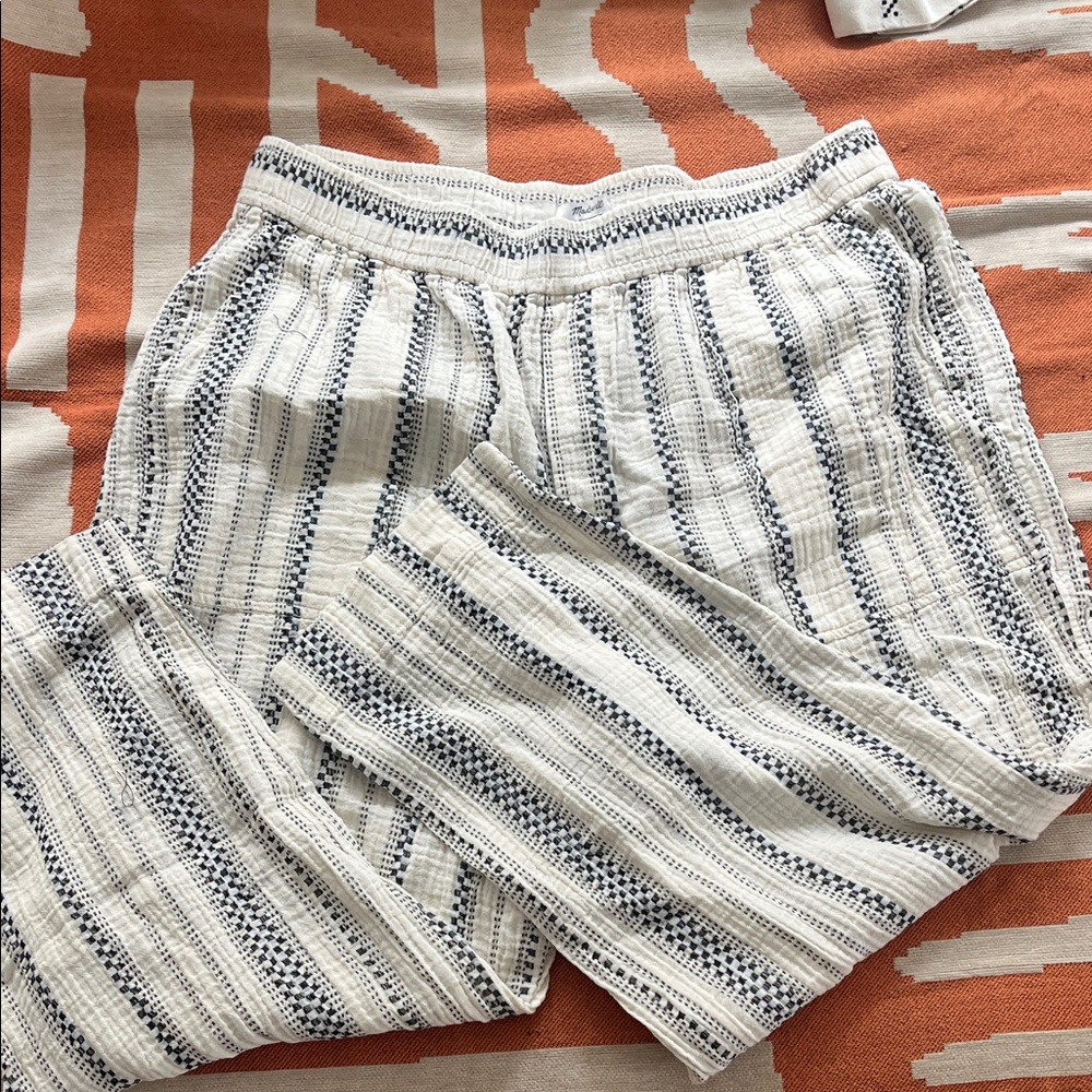 Madewell Black and White Striped Pants
